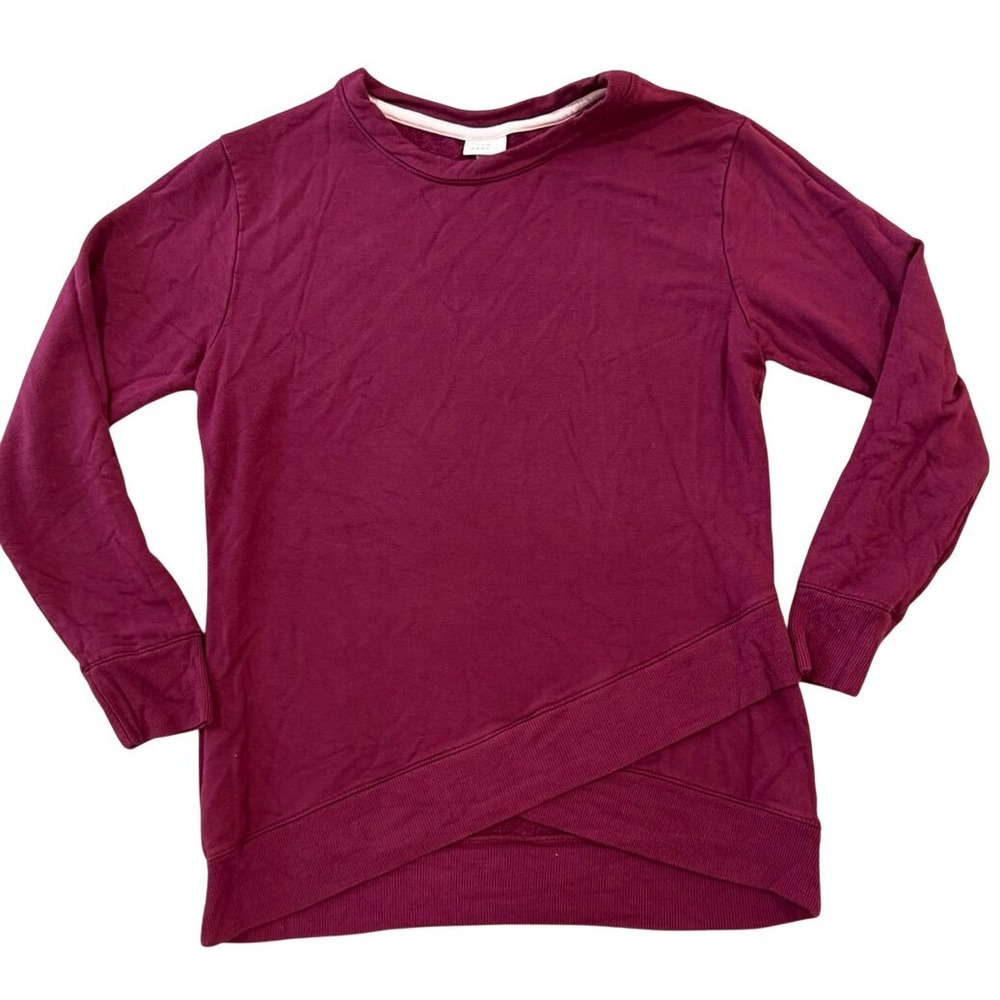 A New Day Women's Long Sleeve‎ Pullover Top Burgundy Medium (Preloved)